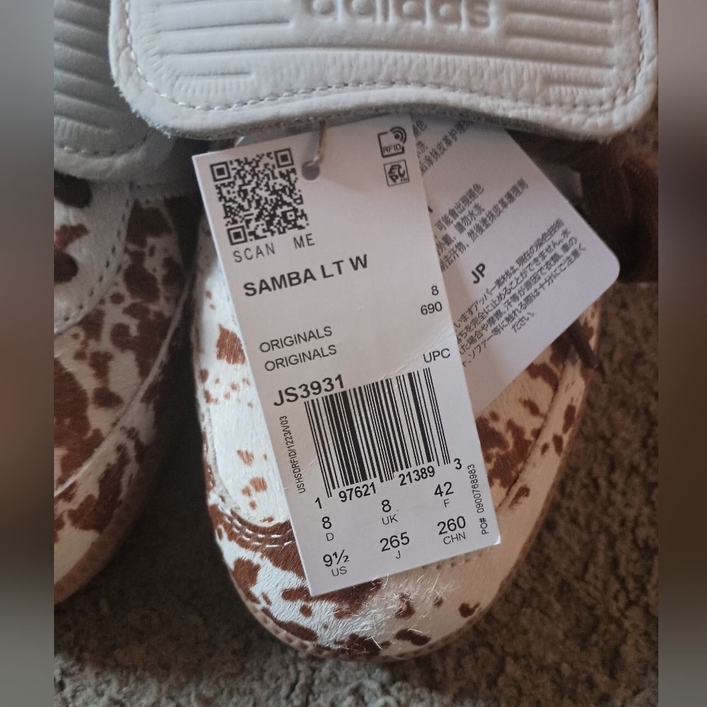 Adidas Samba LT Women's Size 9.5 Sneakers Cow Print Brown White BRAND NEW W TAGS - Picture 4 of 7